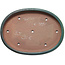 Pot à bonsaï ovale bleu sarcelle par Seizan (Reihou, Kataoka Katsushi, maître four Seizan) - 455 x 330 x 53 mm