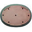 Oval teal bonsai pot by Seizan (Reihou, Kataoka Katsushi, master Seizan kiln) - 455 x 330 x 53 mm