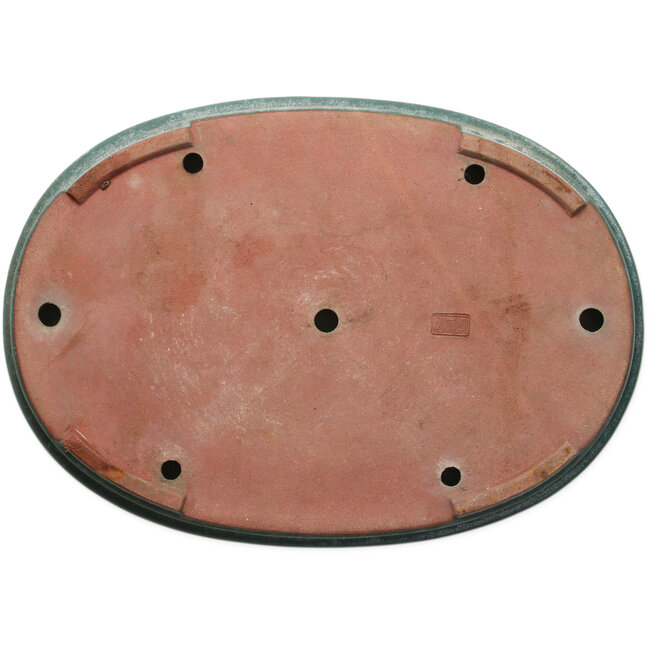 Pot à bonsaï ovale bleu sarcelle par Seizan (Reihou, Kataoka Katsushi, maître four Seizan) - 512 x 365 x 60 mm