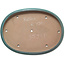 Ovale blauwgroen bonsaipot van Seizan (Reihou, Kataoka Katsushi, meester Seizan oven) - 480 x 355 x 57 mm
