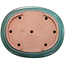 Oval teal bonsai pot by Seizan (Reihou, Kataoka Katsushi, master Seizan kiln) - 407 x 328 x 90 mm