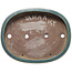 Ovale groene bonsaipot van Yamaaki Toshio (derde generatie) - 405 x 323 x 78 mm