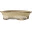 Ovale gebroken witte bonsaipot van Terahata Satomi Mazan - 405 x 315 x 93 mm