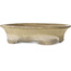 Pot à bonsaï ovale blanc cassé par Terahata Satomi Mazan - 405 x 315 x 93 mm