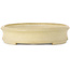 Ovale gebroken witte bonsaipot van Terahata Satomi Mazan - 455 x 315 x 70 mm