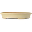 Oval off-white bonsai pot by Seizan (Reihou, Kataoka Katsushi, master Seizan kiln) - 520 x 400 x 85 mm