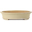 Ovale gebroken witte bonsaipot van Seizan (Reihou, Kataoka Katsushi, meester Seizan oven) - 520 x 400 x 85 mm