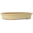 Ovale gebroken witte bonsaipot van Seizan (Reihou, Kataoka Katsushi, meester Seizan oven) - 520 x 400 x 85 mm