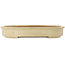 Oval off-white bonsai pot by Seizan (Reihou, Kataoka Katsushi, master Seizan kiln) - 503 x 390 x 75 mm