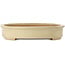 Ovale gebroken witte bonsaipot van Seizan (Reihou, Kataoka Katsushi, meester Seizan oven) - 503 x 390 x 75 mm