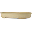 Oval off-white bonsai pot by Seizan (Reihou, Kataoka Katsushi, master Seizan kiln) - 585 x 435 x 95 mm