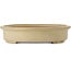 Ovale gebroken witte bonsaipot van Seizan (Reihou, Kataoka Katsushi, meester Seizan oven) - 585 x 435 x 95 mm