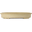 Oval off-white bonsai pot by Seizan (Reihou, Kataoka Katsushi, master Seizan kiln) - 585 x 435 x 95 mm