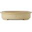 Oval off-white bonsai pot by Seizan (Reihou, Kataoka Katsushi, master Seizan kiln) - 585 x 435 x 95 mm