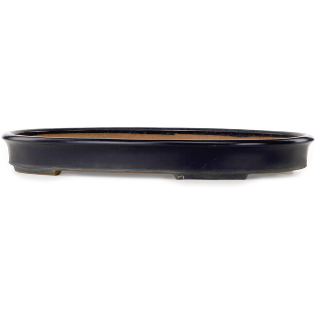 Oval blue bonsai pot by Yamafusa - 550 x 400 x 62 mm
