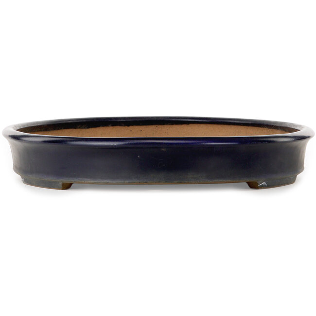 Oval blue bonsai pot by Yamafusa - 550 x 400 x 62 mm