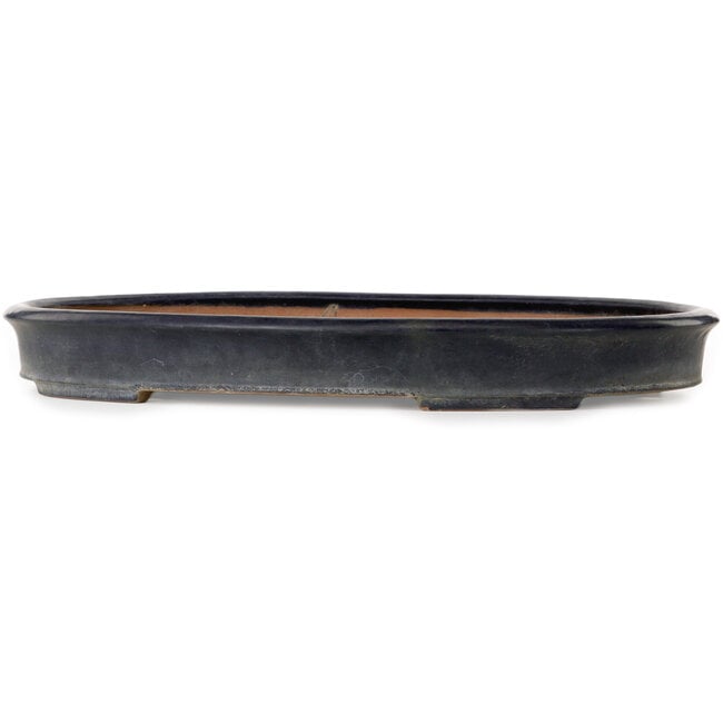 Oval blue bonsai pot by Yamafusa - 550 x 400 x 62 mm