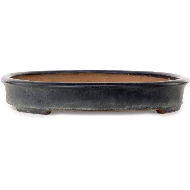 Oval blue bonsai pot by Yamafusa - 550 x 400 x 62 mm