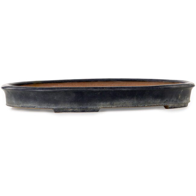 Oval blue bonsai pot by Yamafusa - 550 x 400 x 62 mm