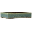 Maceta rectangular para bonsái verde de Yamaaki Toshio (tercera generación) - 372 x 277 x 78 mm
