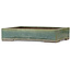 Pot à bonsaï vert rectangulaire de Yamaaki Toshio (troisième génération) - 372 x 277 x 78 mm