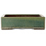 Pot à bonsaï vert rectangulaire de Yamaaki Toshio (troisième génération) - 372 x 277 x 78 mm