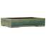 Maceta rectangular para bonsái verde de Yamaaki Toshio (tercera generación) - 372 x 277 x 78 mm