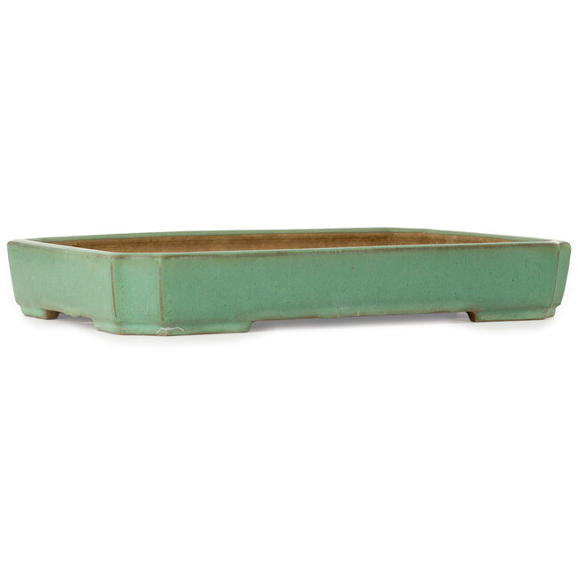 Rectangular green bonsai pot by Yamafusa - 462 x 327 x 70 mm