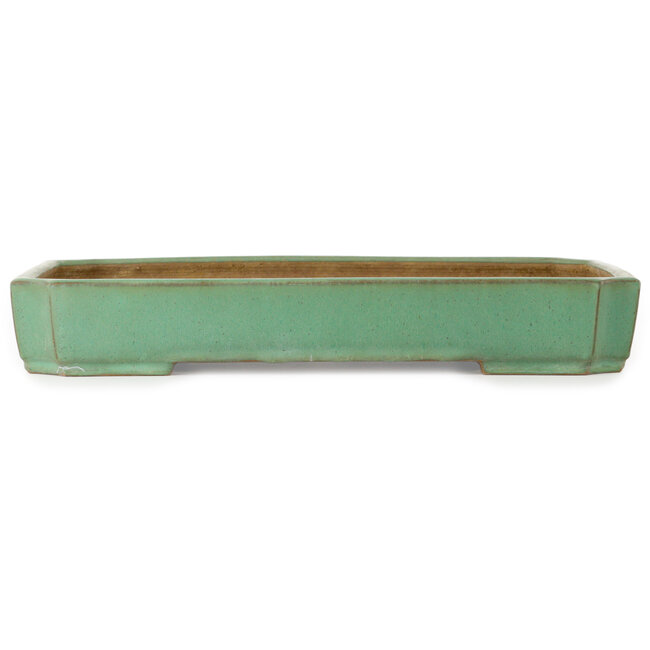 Rectangular green bonsai pot by Yamafusa - 462 x 327 x 70 mm