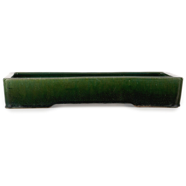 Maceta rectangular verde para bonsái de Shuhou - 475 x 333 x 80 mm
