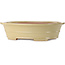 Oval off-white bonsai pot by Seizan (Reihou, Kataoka Katsushi, master Seizan kiln) - 557 x 430 x 145 mm