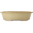 Oval off-white bonsai pot by Seizan (Reihou, Kataoka Katsushi, master Seizan kiln) - 555 x 435 x 138 mm