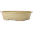 Oval off-white bonsai pot by Seizan (Reihou, Kataoka Katsushi, master Seizan kiln) - 555 x 435 x 138 mm