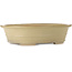 Oval off-white bonsai pot by Seizan (Reihou, Kataoka Katsushi, master Seizan kiln) - 555 x 435 x 138 mm