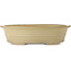 Oval off-white bonsai pot by Seizan (Reihou, Kataoka Katsushi, master Seizan kiln) - 555 x 435 x 138 mm