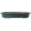 Oval blue bonsai pot by Seizan (Reihou, Kataoka Katsushi, master Seizan kiln) - 515 x 400 x 80 mm