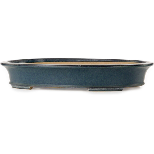 Maceta ovalada para bonsái azul de Seizan (Reihou, Kataoka Katsushi, maestro del horno Seizan) - 515 x 400 x 80 mm