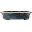 Oval blue bonsai pot by Seizan (Reihou, Kataoka Katsushi, master Seizan kiln) - 515 x 400 x 80 mm
