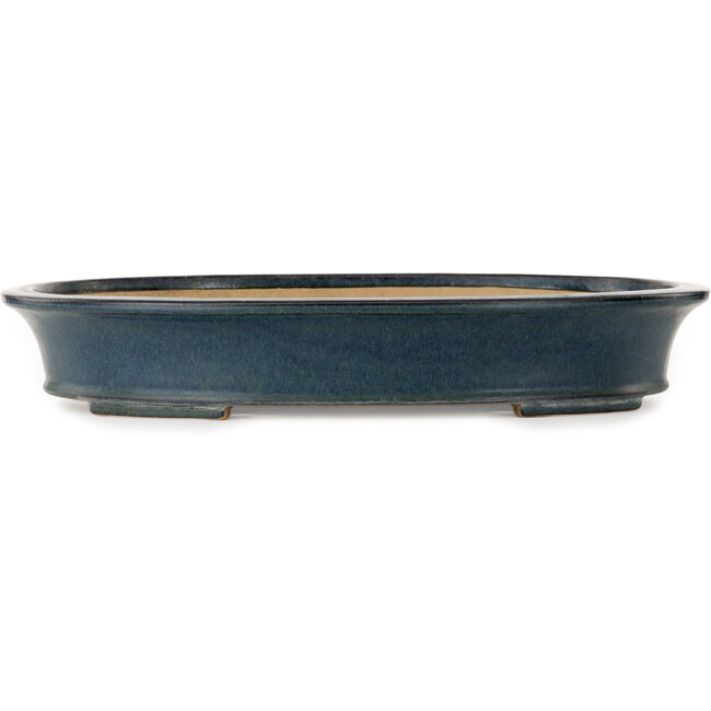 Ovaler blauer Bonsaitopf von Seizan (Reihou, Kataoka Katsushi, Meister Seizan-Ofen) – 515 x 400 x 80 mm