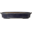 Oval blue bonsai pot by Seizan (Reihou, Kataoka Katsushi, master Seizan kiln) - 505 x 395 x 80 mm