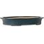 Oval blue bonsai pot by Seizan (Reihou, Kataoka Katsushi, master Seizan kiln) - 515 x 400 x 80 mm