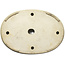 Ovale gebroken witte bonsaipot van Terahata Satomi Mazan - 455 x 315 x 70 mm