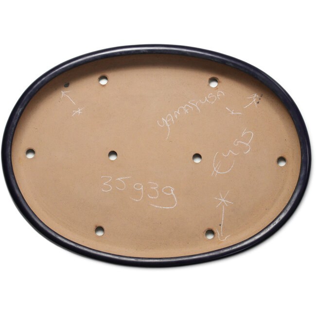 Pot ovale bleu pour bonsaï de Yamafusa - 550 x 400 x 62 mm