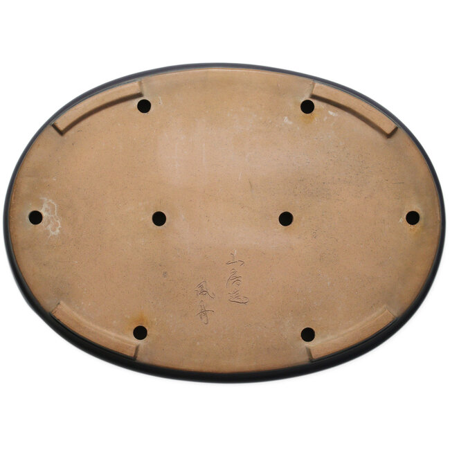 Oval blue bonsai pot by Yamafusa - 550 x 400 x 62 mm