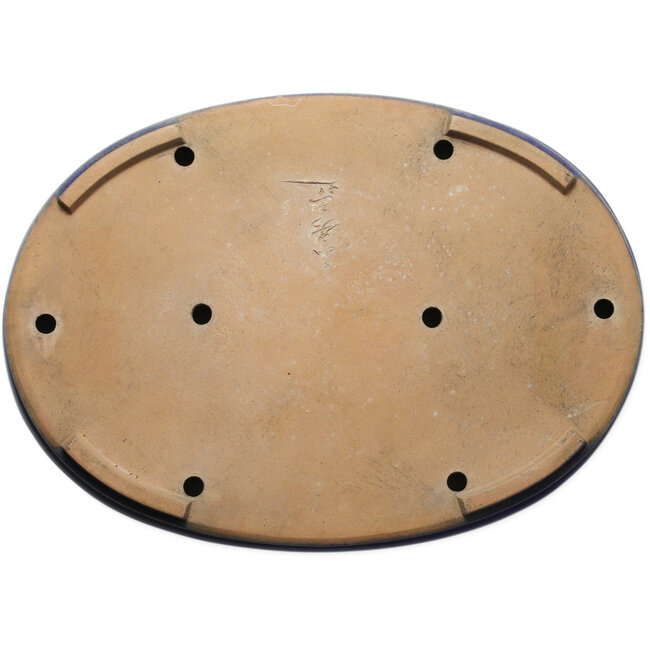Maceta ovalada azul para bonsái de Yamafusa - 550 x 400 x 62 mm