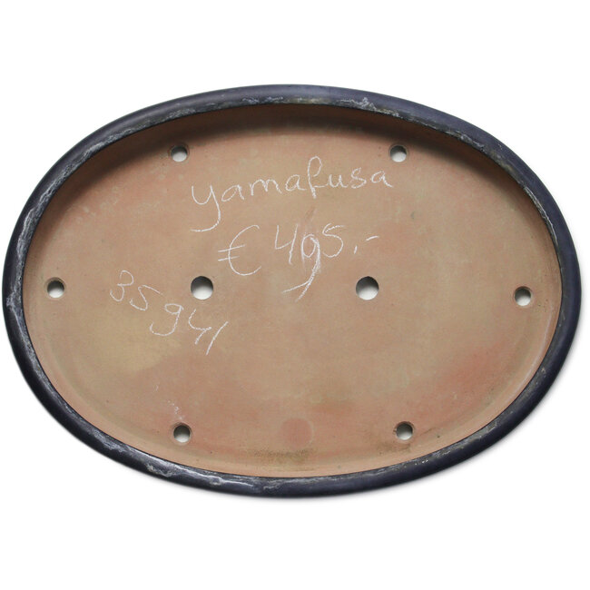 Maceta ovalada azul para bonsái de Yamafusa - 550 x 400 x 62 mm