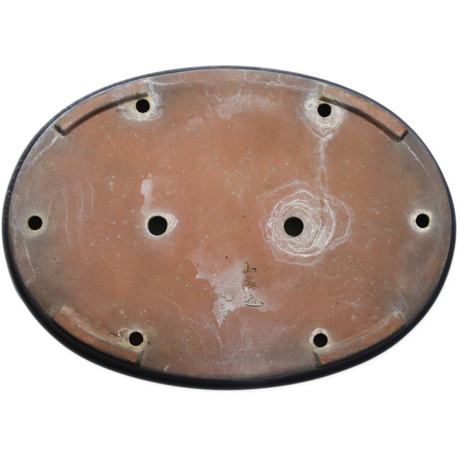 Ovale blauwe bonsaipot van Yamafusa - 550 x 400 x 62 mm