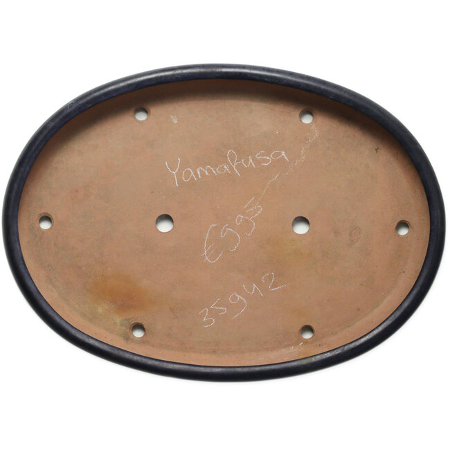 Maceta ovalada azul para bonsái de Yamafusa - 550 x 400 x 62 mm