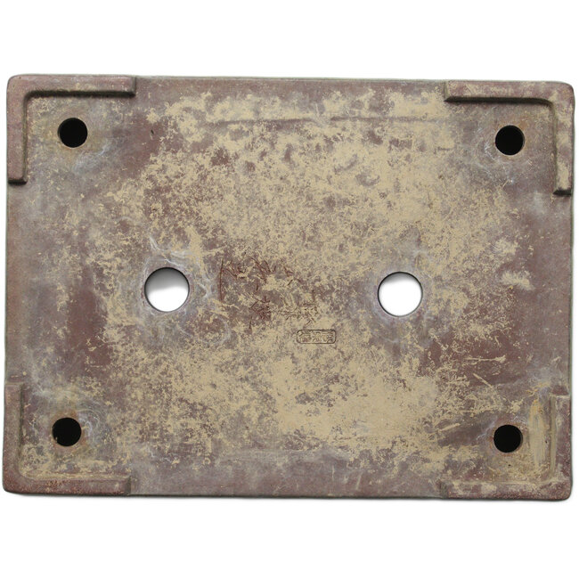 Pot à bonsaï vert rectangulaire de Yamaaki Toshio (troisième génération) - 372 x 277 x 78 mm