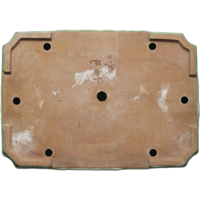 Maceta rectangular verde para bonsái de Yamafusa - 462 x 327 x 70 mm